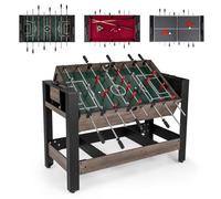 COSTWAY 3-in-1 Multi Game Table, 124CM Reversible Combo Game Table with Foosball, Pool Billiards & Ping Pong Top, Indoor Arcade Game Tables for Home, Party, Gathering
