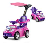 Costway 3 In 1 Push Car Toddler Stroller Sliding Walking Car With Horn-Pink