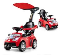 Costway 3 In 1 Push Car Toddler Stroller Sliding Walking Car With Horn-Red