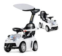 Costway 3 In 1 Push Car Toddler Stroller Sliding Walking Car With Horn-White