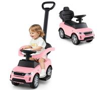 Costway 3 in 1 Push Car Toddlers Licensed Land Rover Discovery Ride on Toy in Pink COSTWAY Pink
