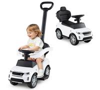 Costway 3 in 1 Push Car Toddlers Licensed Land Rover Discovery Ride on Toy in White COSTWAY White