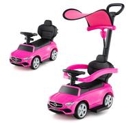 Costway 3-In-1 Ride On Push Car W/ Adjustable Canopy & Steering Push Bar Pink