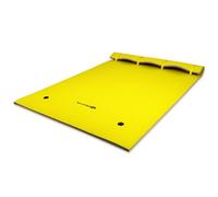 Costway 3 Layer Floating Water Mat Buoyancy Pad Swimming Pool Float XPE Foam Mat w/ Rope in Yellow COSTWAY Yellow