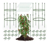 Costway 3-Pack Garden Tomato Trellis 54cm/102cm Adjustable Plant Support Tomato Cage in Green COSTWAY Green