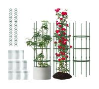Costway 3 Pack Tomato Cage 153 Cm Adjustable Tall Plant Support Trellis-Green