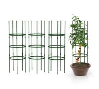 Costway 3 Pack Tomato Cage 153 cm Adjustable Tall Plant Support Trellis in Green COSTWAY Green