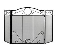 Costway 3-Panel Fireplace Screen Folding Decorative Spark Guard Freestanding Safe Fence