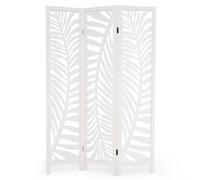 Costway 3-Panel Room Divider 170 Cm Freestanding Privacy Screen W/ Natural Paulownia Wood Frame