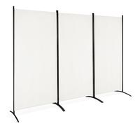 Costway 3 Panels Freestanding Room Divider Wall Folding Room Partition Separator Privacy in White COSTWAY White