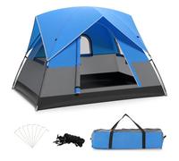 Costway 3-Person Camping Tent Waterproof Double-Layer Tent W/ Removable Floor Mat