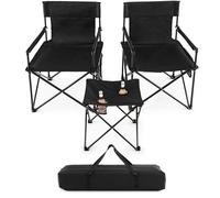 Costway 3 Piece Camping Chairs & Table Set Outdoor Foldable Lawn Chair Table W/ Carrying Bag