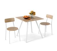 Costway 3-Piece Kitchen Dining Room Furniture Dining Table Set for 2 in White COSTWAY White