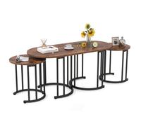 Costway 3-Piece Nesting Coffee Table Set 110Cm Coffee Table With 2 Side Tables