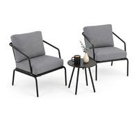 Costway 3 Piece Outdoor Bistro Set Round Side Table