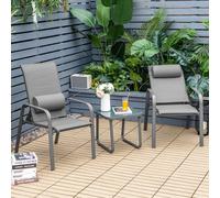 Costway 3-Piece Patio Bistro Furniture Set Outdoor Coffee Table Stackable Chairs Set