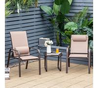Costway 3-Piece Patio Bistro Furniture Set Outdoor Coffee Table Stackable Chairs Set