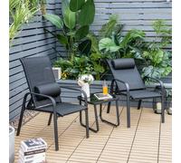 Costway 3-Piece Patio Bistro Furniture Set Outdoor Coffee Table Stackable Chairs Set