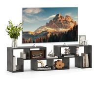 Costway 3 Pieces Adjustable TV Console Stand Modern Entertainment Center in Grey COSTWAY Grey