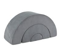 COSTWAY 3 Pieces Toddlers Climbing Toys, Rainbow Shaped Foam Soft Play Set with Elastic Filling Sponge, Machine Washable Covers, Indoor Climb and Crawl Blocks for Kids (Grey)
