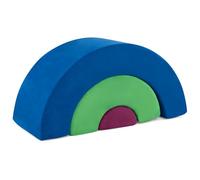 COSTWAY 3 Pieces Toddlers Climbing Toys, Rainbow Shaped Foam Soft Play Set with Elastic Filling Sponge, Machine Washable Covers, Indoor Climb and Crawl Blocks for Kids (Blue+Green)