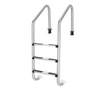 Costway 3-Step Swimming Pool Ladder 304 Stainless Steel In-Ground Pool Ladder in Silver COSTWAY Silver