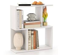 Costway 3-Tier Bookshelf Display Shelf for Small Space Freestanding Side Table White COSTWAY White