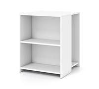 Costway 3-Tier End Table Square Side Table Open Shelves Bedside Table in White COSTWAY White