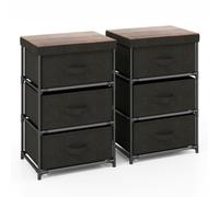 Costway 3-Tier Fabric Dresser Fabric Nightstand Home Organizer Unit W/3 Drawers Black