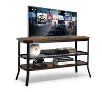 Costway 3-Tier TV Stand for TVs up to 46" Industrial Console Table Entertainment Center in Brown COSTWAY Brown