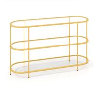 Costway 3-Tier TV Stand for TVs up to 65" 140cm TV Console Table in Gold COSTWAY Gold