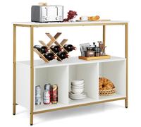 Costway 3-Tier Wooden Buffet Sideboard Modern Pantry Storage Cabinet With 3 Compartments