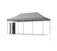 Costway 3 x 6m Folding Tent Canopy Adjustable Height Shelter Outdoor Wheeled Storage Bag in Grey COSTWAY Grey