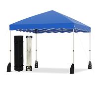 Costway 300 x 300 cm Pop up Canopy Tent Portable Foldable Patio Shelter in Blue COSTWAY Blue 300 x 300 cm