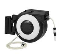 COSTWAY 30M Retractable Hose Reel, Wall Mounted Garden Hose with 2 M Lead in Hose, Auto Lock, Auto Rewind & 180° Swivel Mount, Includes Wall Fixings, Hose Pipe Reel for Patio Yard Lawn