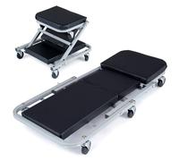 Costway 36 2-in-1 Mechanic Creeper & Z-Seat with 6 Swivel Casters in Black COSTWAY Black