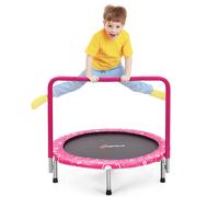 Costway 36" Fitness Trampoline Kids Foldable Rebounder Jumper in Pink COSTWAY Pink