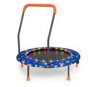 COSTWAY 36 Inch Kids Trampoline with LED Lights | Children Exercise Rebounder with Padded Handrail and Protective Cover, Mini Trampolines for Toddle Boys Girls