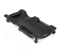 COSTWAY 36 Inch Mechanic Creeper with Padded Headrest & 2 Tool Trays | 150KG Capacity, Armrests, Handle, 6 Swivel Casters, Low-profile, HDPE Rolling Garage Creeper, for Workshop Garage