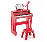 Costway 37-Key Piano Keyboard Toy Electronic Musical Instrument w/ Adjustable Microphone in Red COSTWAY Red
