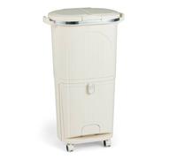 Costway 38L Trash Can Sorting Garbage Bin w/ Lids & 2 Detachable Buckets in Beige COSTWAY Beige