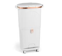 Costway 38L Trash Can Sorting Garbage Bin w/ Lids & 2 Detachable Buckets in White COSTWAY White