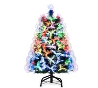 COSTWAY 3ft/5ft/6ft Pre-Lit Christmas Tree, Fiber Optic Artificial Xmas Trees with LED Lights, Top Star, Christmas Decoration for Home, Office & Shop (95 cm)