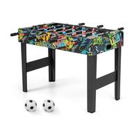 COSTWAY 3ft Football Table, 2-in-1 Foosball Game Table with Detachable Legs & 2 Balls, Mini Freestanding/Tabletop Soccer Arcade for Adults, Kids, Indoor Room Sport