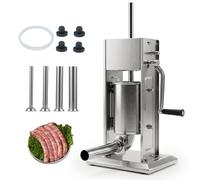 COSTWAY 3L/7LB Vertical Sausage Stuffer with 2 Speeds & 4 Stuffing Tubes | Manual Sausage Maker, Stainless Steel Meat Filler Machine, for Home & Commercial Kitchens