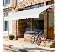 Costway 3M Telescopic Canopy Retractable Adjustable Outdoor Clamp Awning Sun Shelter in Beige COSTWAY Beige