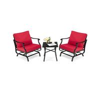 Costway 3Pcs Rocking Chair & Table Set Garden Patio Bistro Glider Rocker W/ Cushions