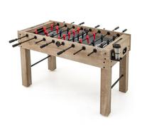 COSTWAY 4.5ft Football Table, Free Standing Foosball Game Table with Legs, 2 Foldable Cup Holders, Wooden Soccer Arcade for Adults, Kids, Indoor Room Sport