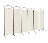 COSTWAY 4/6 Panel Folding Room Divider, Freestanding Wall Privacy Screen Protector, Paravent Partition Separator for Living Room, Bedroom and Office (Cream White, 6 Panel: 331 x 188cm)