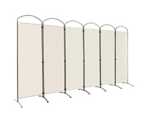 COSTWAY 4/6 Panel Folding Room Divider, Freestanding Wall Privacy Screen Protector, Paravent Partition Separator for Living Room, Bedroom and Office (Cream White, 6 Panel: 331 x 188cm)